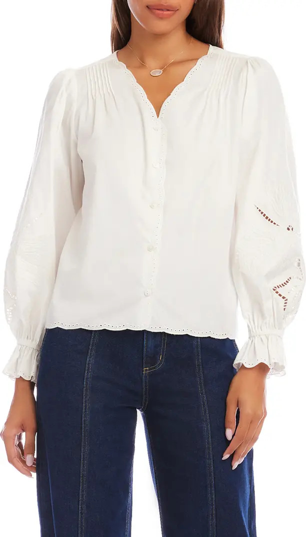 Eyelet Embroidery Button-Up Shirt | Nordstrom