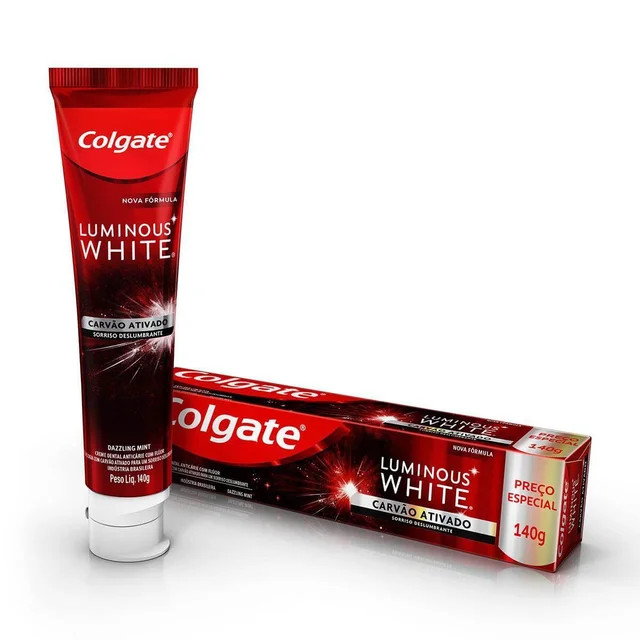 Pasta de Dente Colgate Luminous White Carvão Ativado com Flúor 140g | Drogasil (BR)