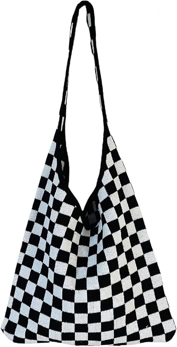 Hobo bag for women contrast color large capacity tote bag shoulder bag women's trendy knitted bag | Amazon (US)