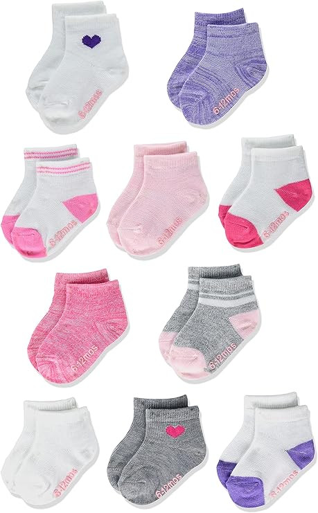 Hanes Baby and Toddler Socks, Non-Slip Grip Ankle Socks, Boys' and Girls', 10-Pair Packs       Ad... | Amazon (US)