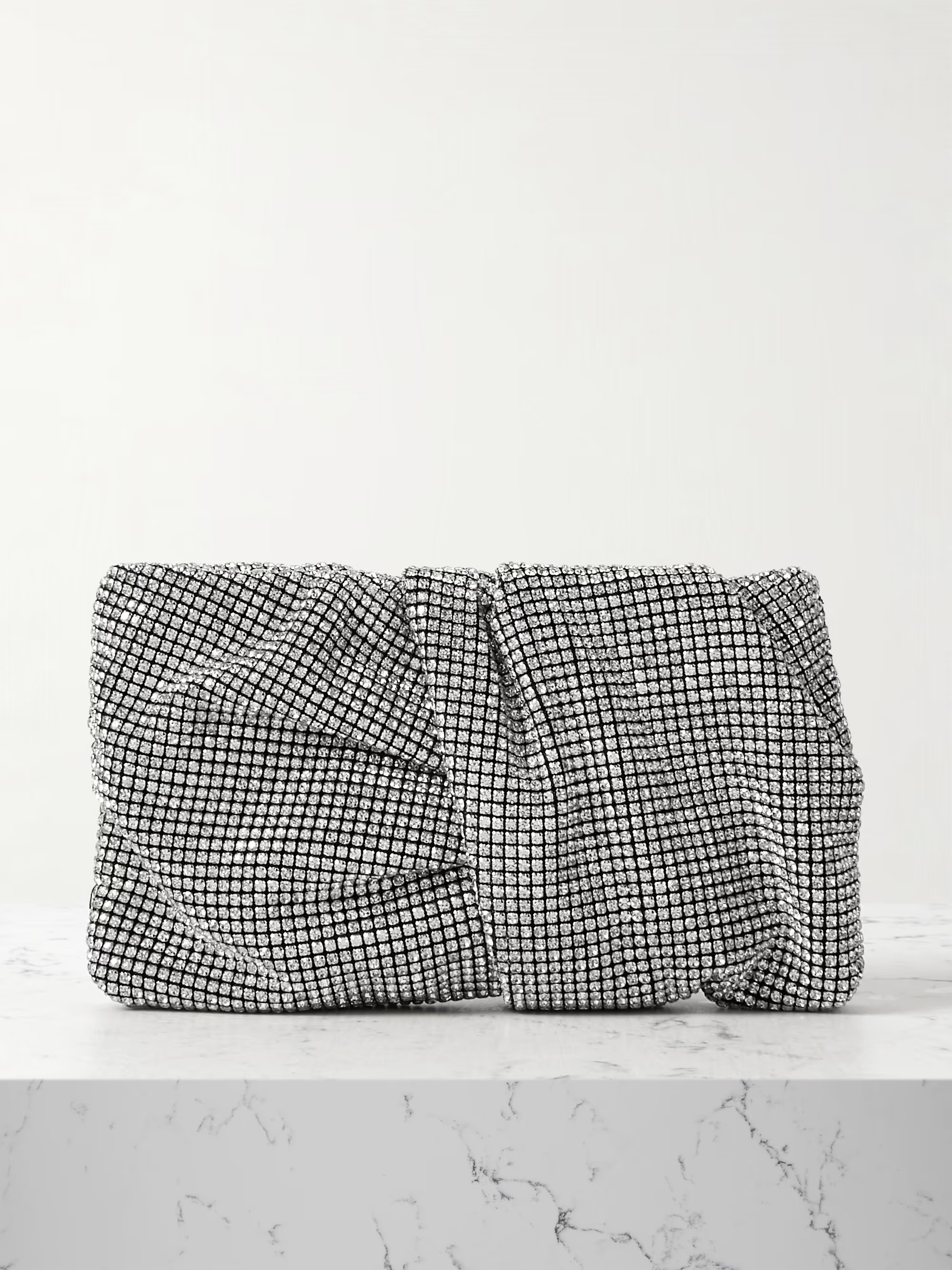 Bonny gathered crystal-embellished mesh clutch | NET-A-PORTER (US)