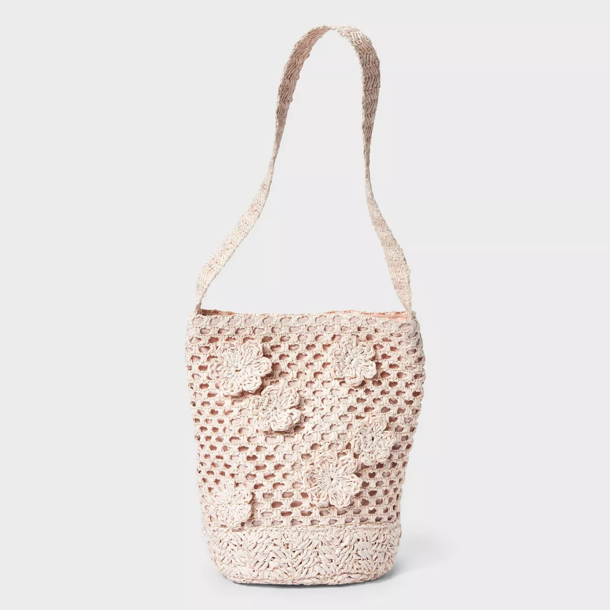 Straw Mini Floral Print Bucket Bag - A New Day™ | Target