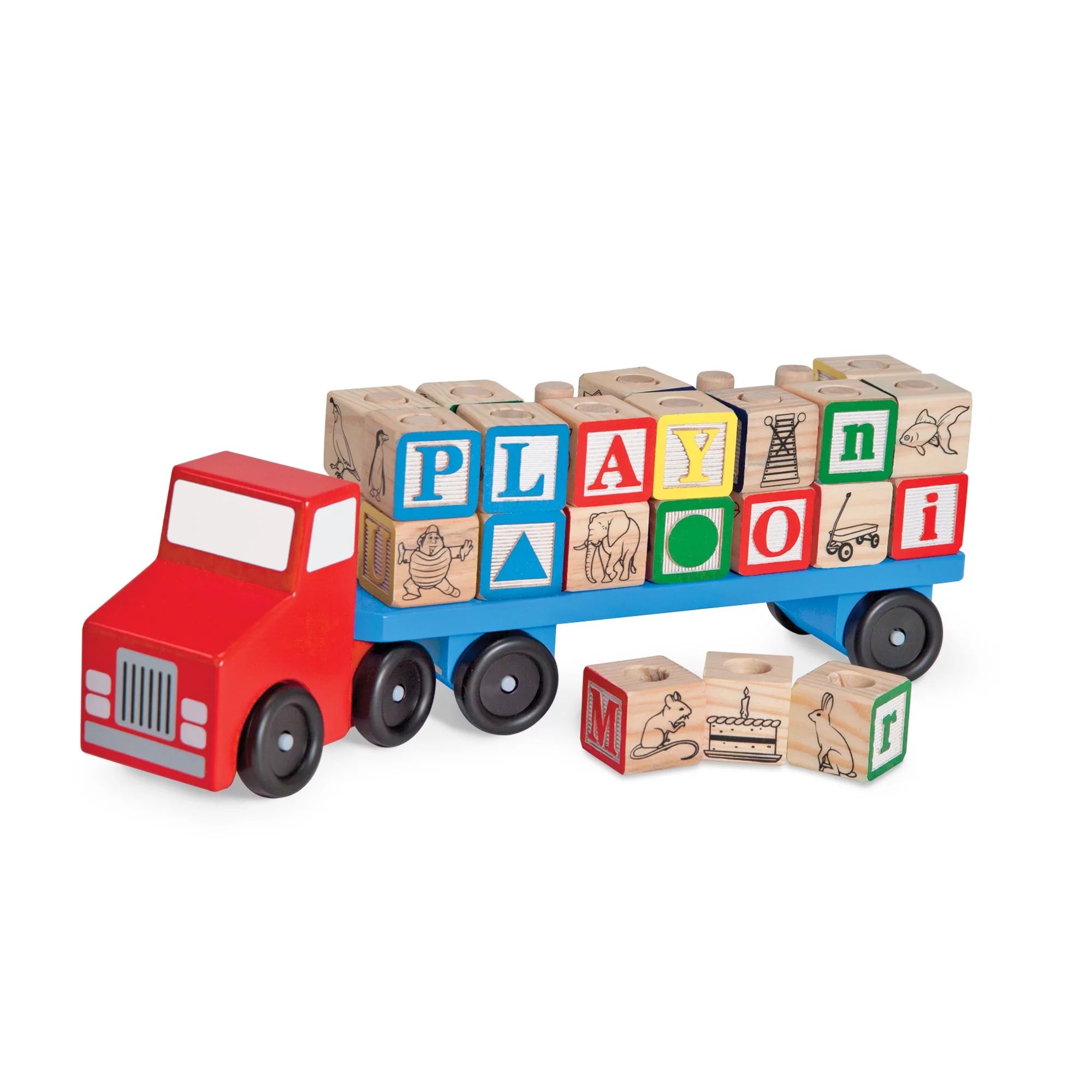 Melissa & Doug Alphabet Blocks Wooden Truck Educational Toy | Walmart (US)