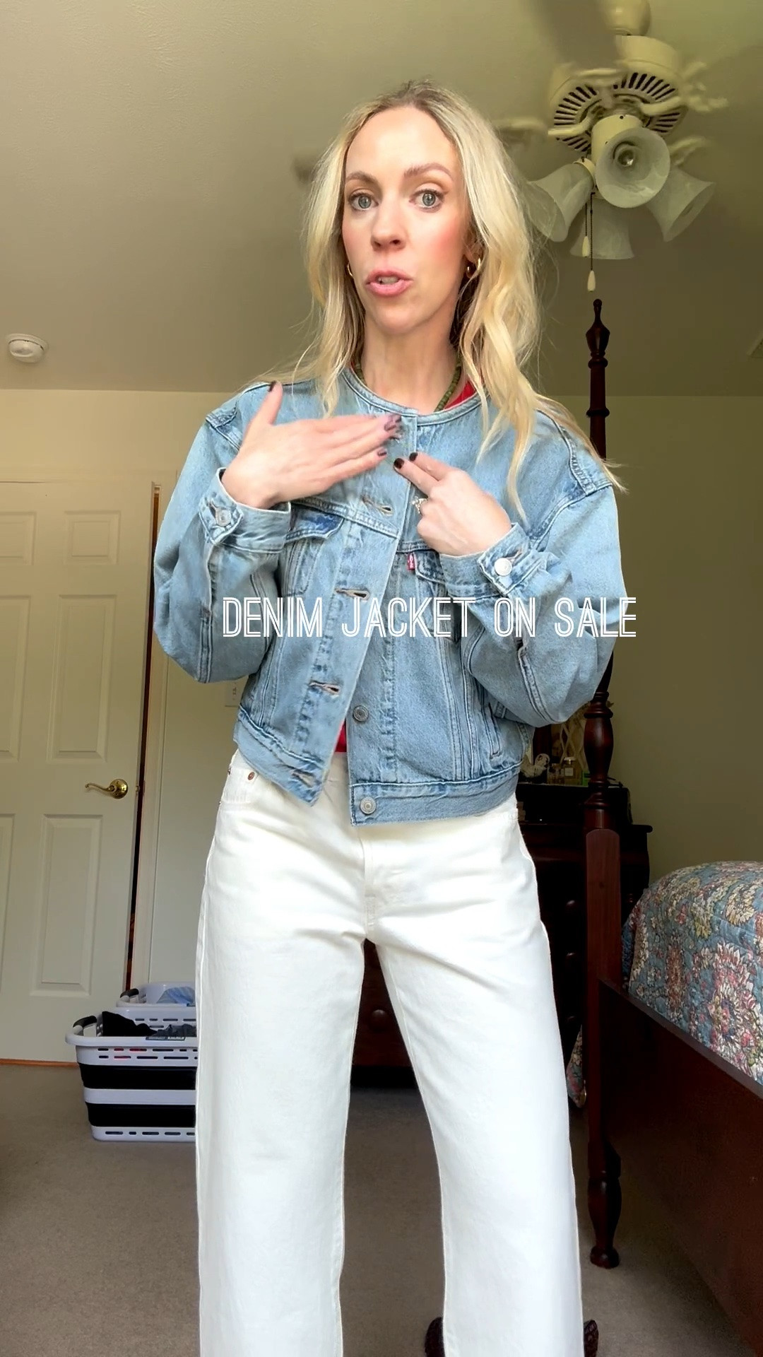 @levi denim jacket - collarless and cropped is trending now! On sale under $80

#LTKSaleAlert #LTKdayinmylife #LTKOver40