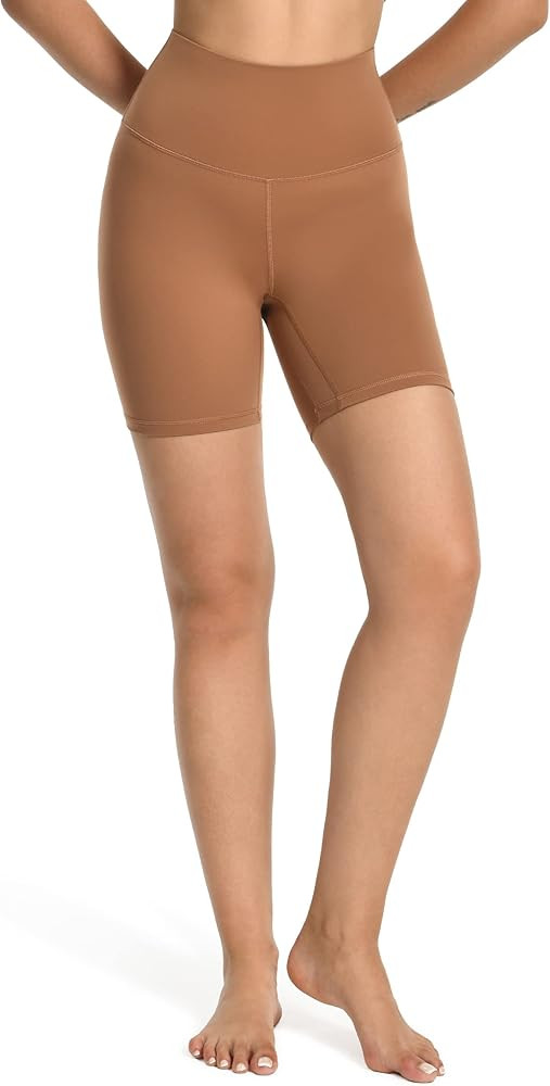 YUNOGA Women's High Waisted Yoga Shorts - 6"/ 8" Workout Athletic Biker Shorts | Amazon (US)