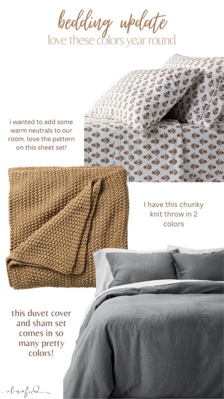 Bedding refresh! I really wanted to add some warm neutrals to our bedroom and love this mix from Target! The duvet cover set is a linen blend so it has texture but still soft! The sheet set print is so good!

#LTKhome #LTKSeasonal #LTKfamily