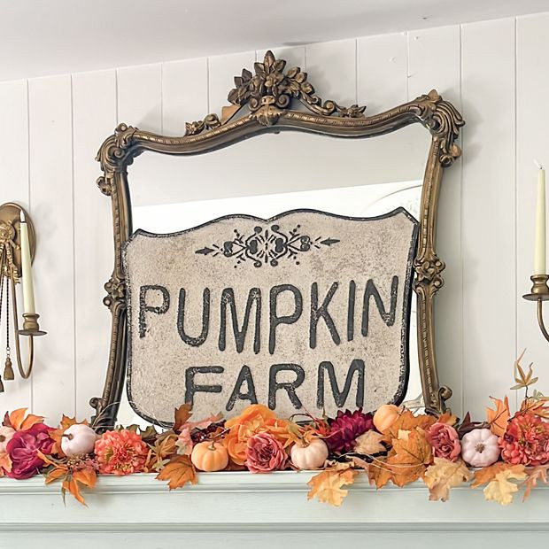 Metal Pumpkin Farm Crest Sign | Antique Farm House