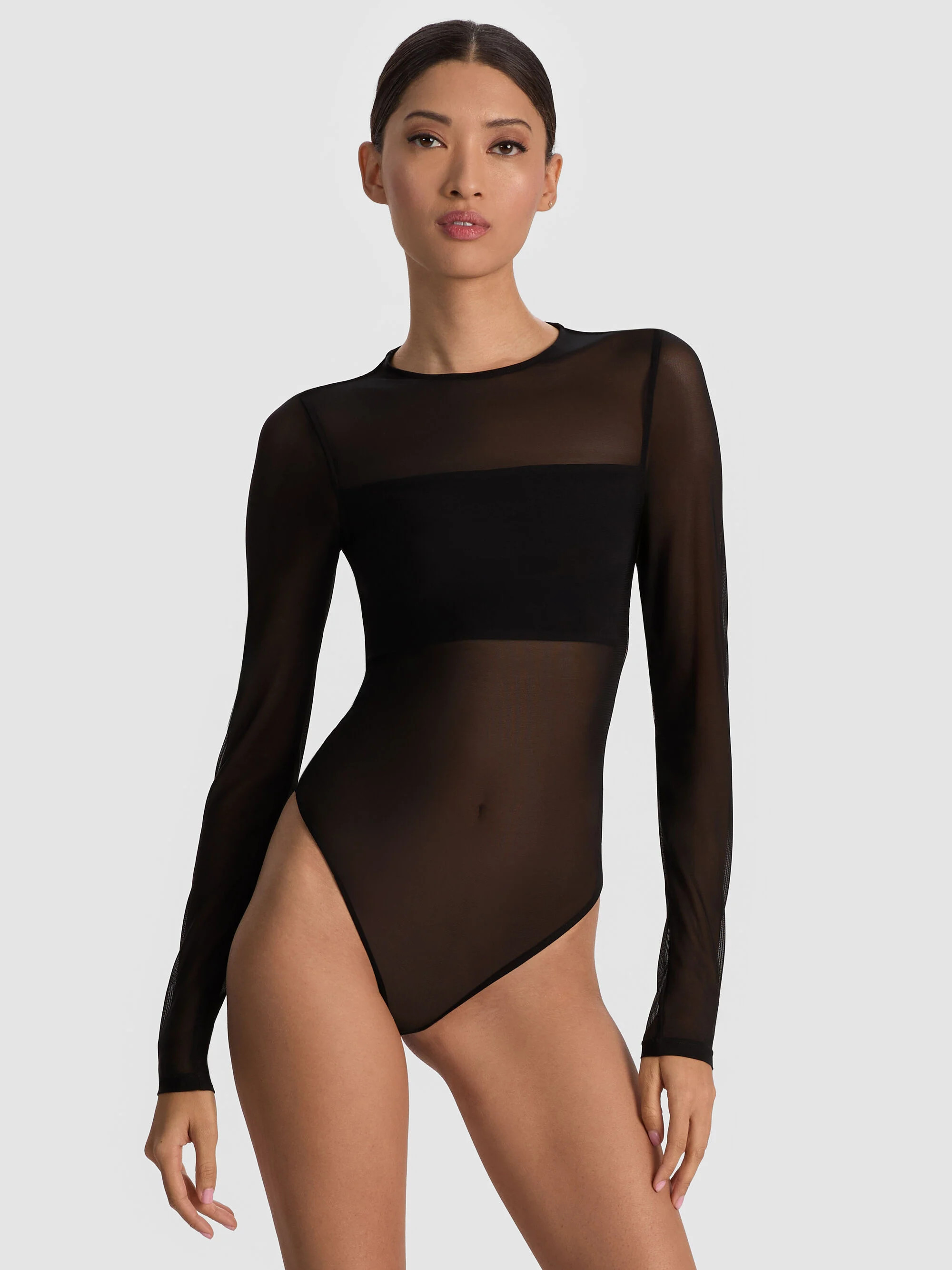 BANDEAU LONG SLEEVE BODYSUIT | Alice + Olivia