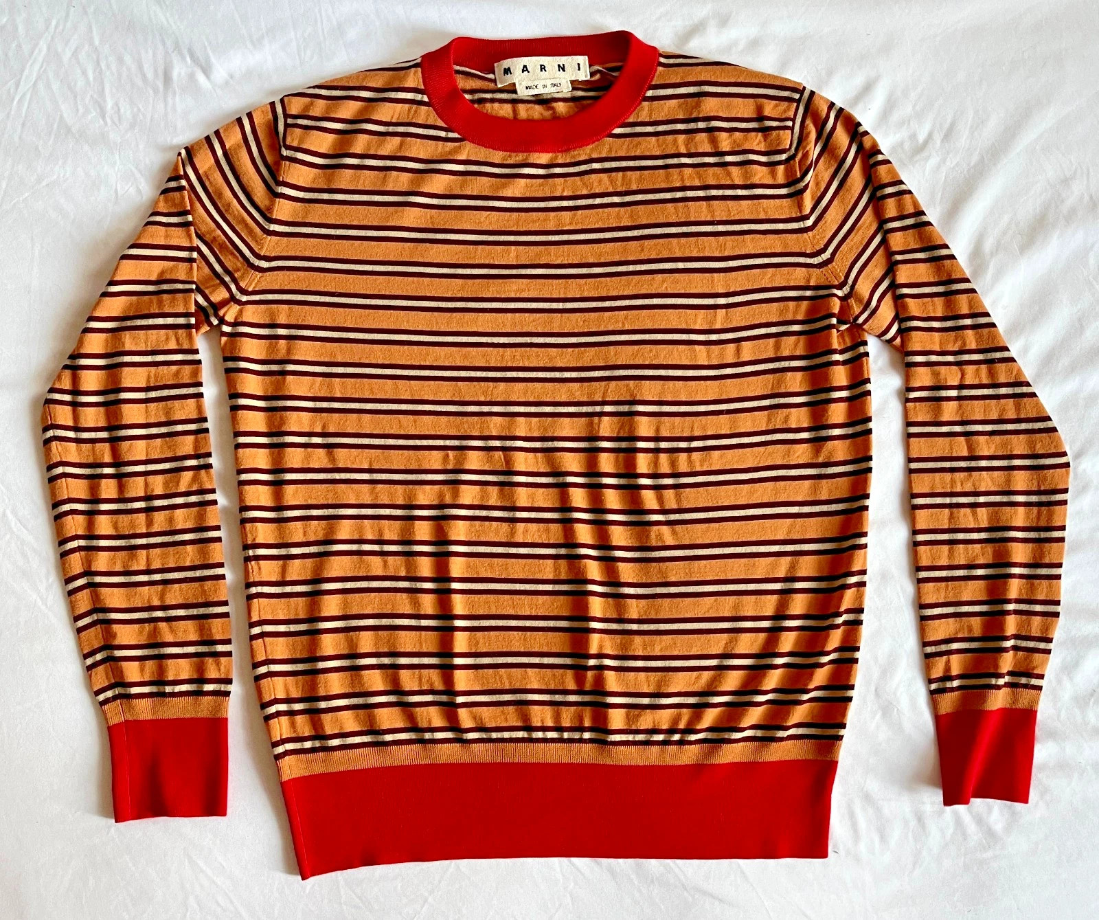MARNI WOOL / COTTON FINE KNIT STRIPE SWEATER - SIZE 48 / MEDIUM | eBay US