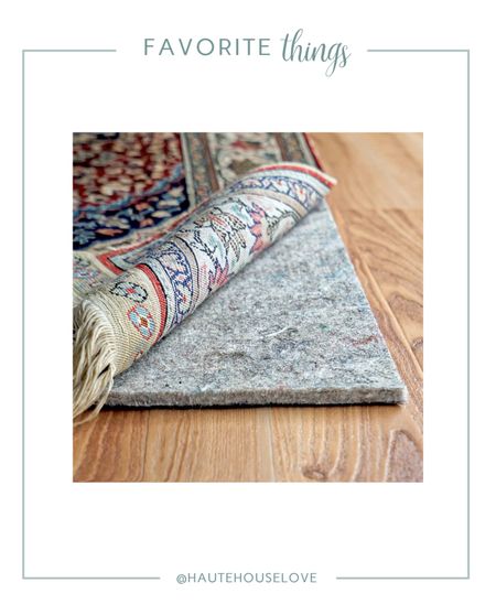 This is the best rug pad I’ve ever used! Makes a thin rug super comfy and has a built in non-slip backing. Comes in 3 thicknesses but I prefer the 1/4inch. 