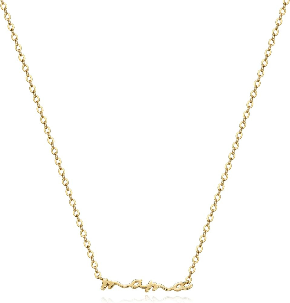 Moodear Mothers Day Gifts Mama Pendant Necklaces for Women - Dainty Small 18K Gold Plated Mom Nec... | Amazon (US)