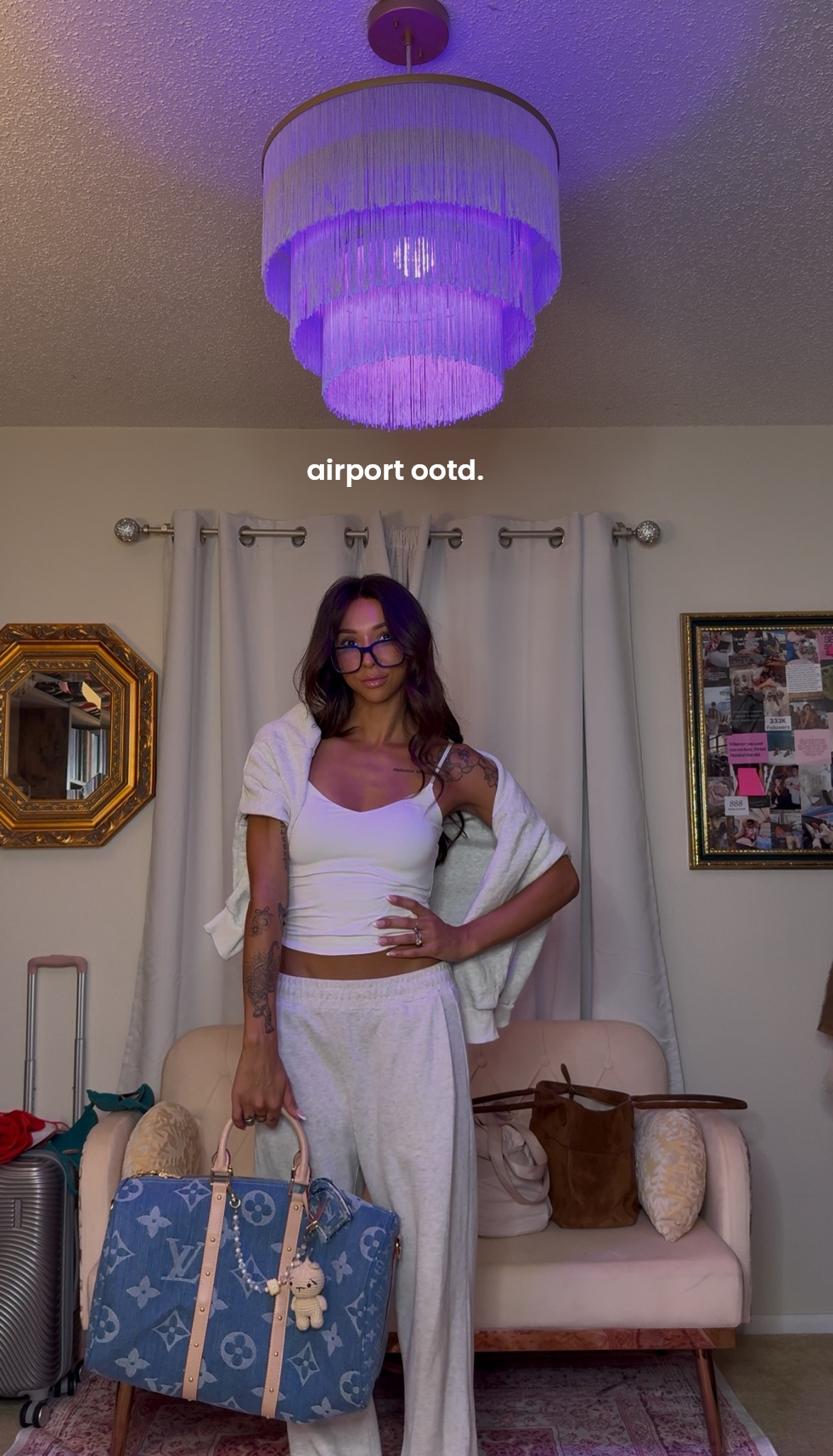 airport ootd! 🛩️🎧☁️ linking everything I can!! (my bag is not real 😂 I have the dupe linked in my instagram/tiktok bio!) 