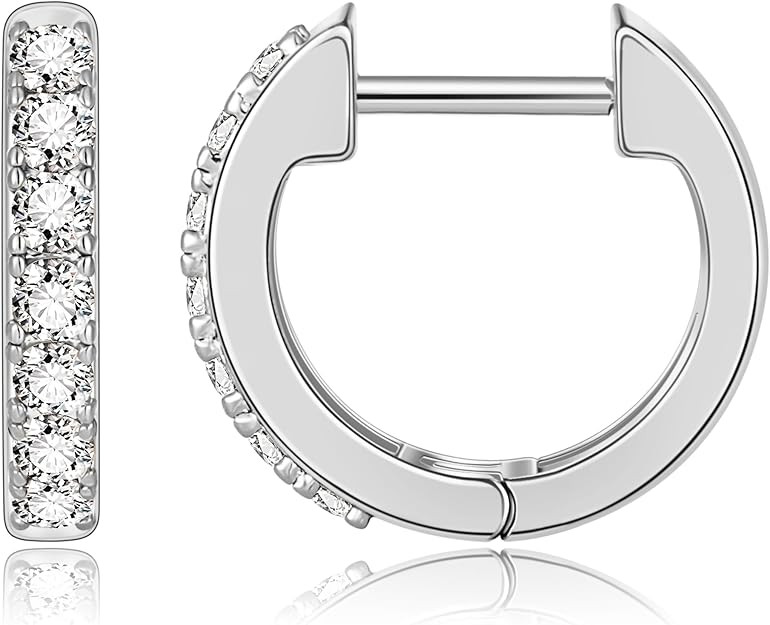 Gacimy Gold Huggie Earrings for Women 14K Real Gold Plated, Small Cubic Zirconia Cartilage Hoop E... | Amazon (US)