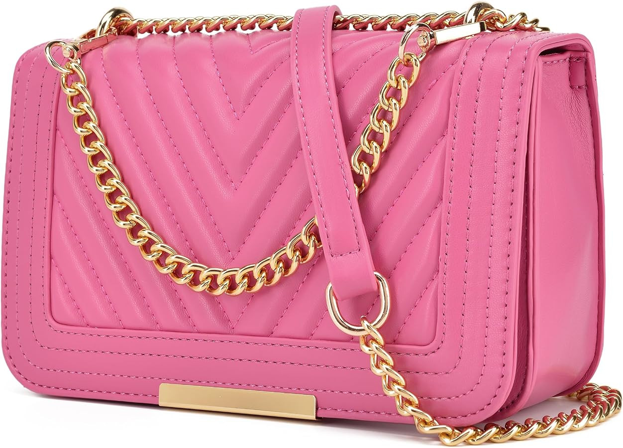 lola mae Crossbody Bags for Women Fashion Quilted Shoulder purse with Convertible Chain Strap Cla... | Amazon (US)