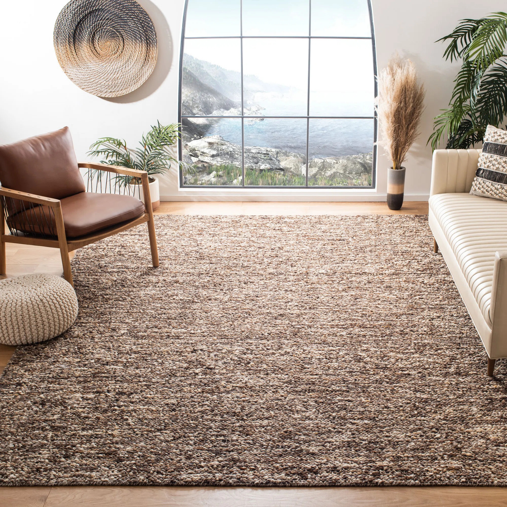 Highlands Handwoven Wool/Cotton Area Rug in Brown | Wayfair North America