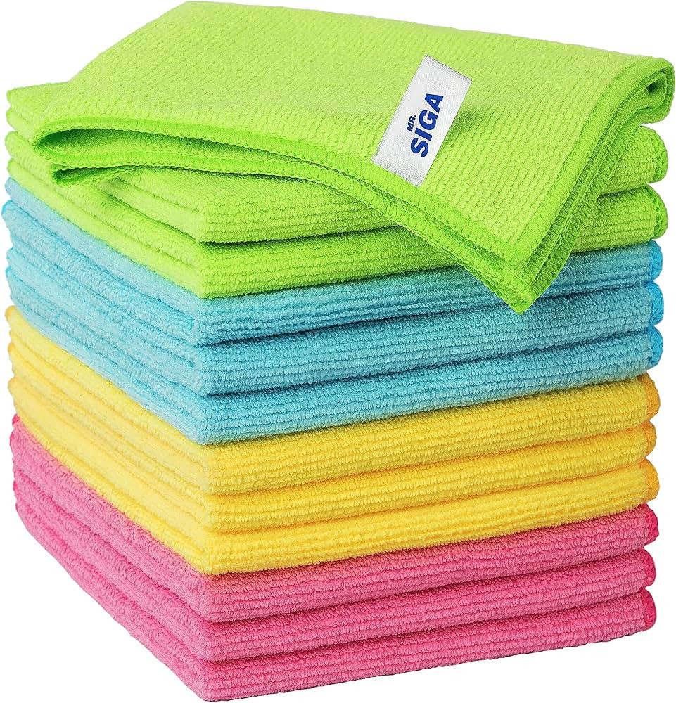 MR.SIGA Microfiber Cleaning Cloth,Pack of 12,Size:12.6" x 12.6" | Amazon (US)