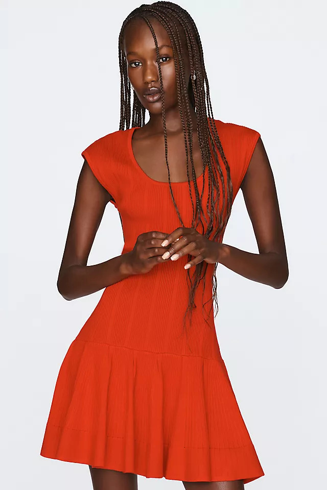 Beca Ribbed Sweater Fit & Flare Mini Dress by Maeve | Anthropologie (US)