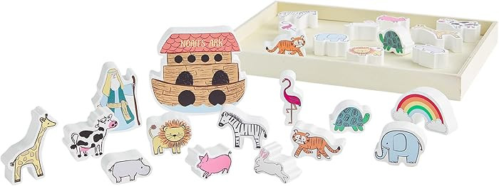 Mud Pie Wood Toy Set, Noahs Ark | Amazon (US)