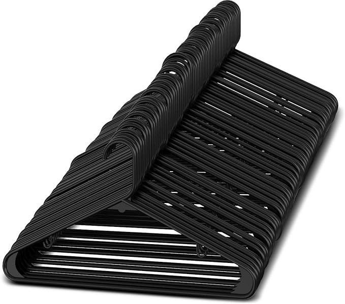 Sharpty Plastic Hangers Clothing Hangers Ideal for Everyday Standard Use (Black, 60 Pack) | Amazon (US)