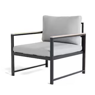 Brookside Meg Metal Outdoor Accent Chair with Light Gray Cushion BS0001OAC00GC | The Home Depot