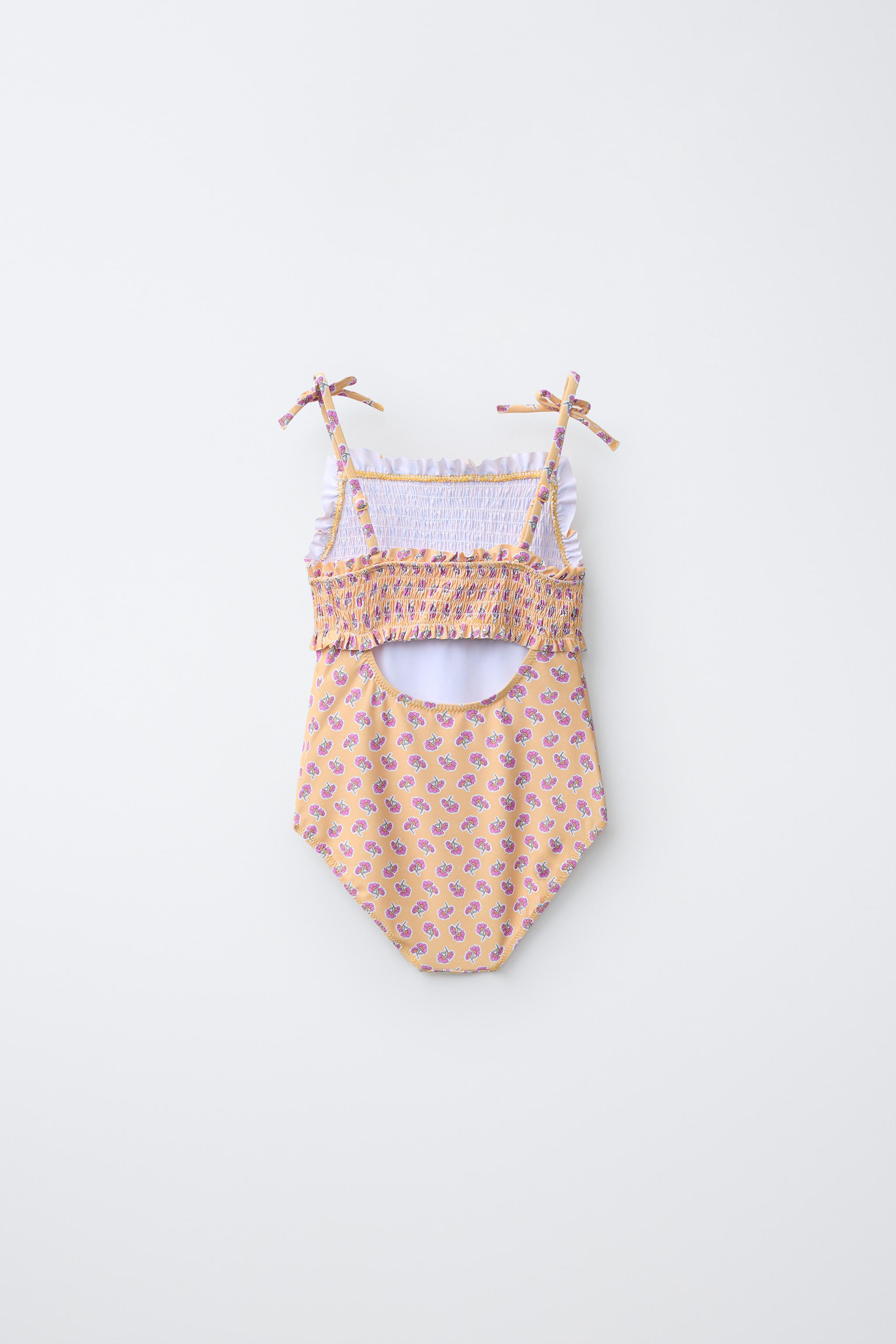 6-14 YEARS / FLORAL SMOCKED SWIMSUIT | Zara UK