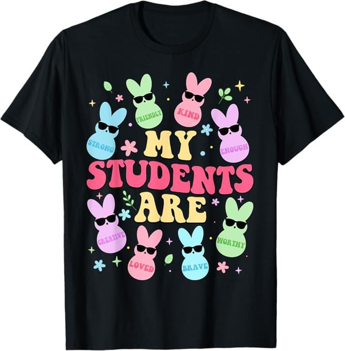My Student Are Teacher Easter Day Bunny Rabbit Easter Sunday T-Shirt | Amazon (US)