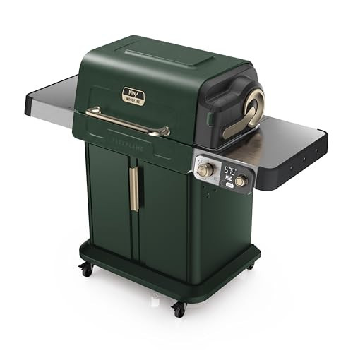 Ninja FlexFlame Grill and Smoker | Electric and Propane Grill, Roaster, BBQ Grill | 5-in-1 Cooking System | 3 Burner | Digital Control | Outdoor Cooking, Griddle, Pizza Maker | Green | PG301GN | Amazon (US)