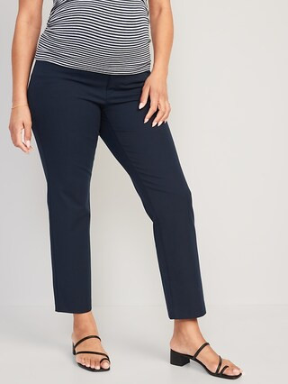 Maternity Full Panel Pixie Straight Ankle Pants | Old Navy (US)