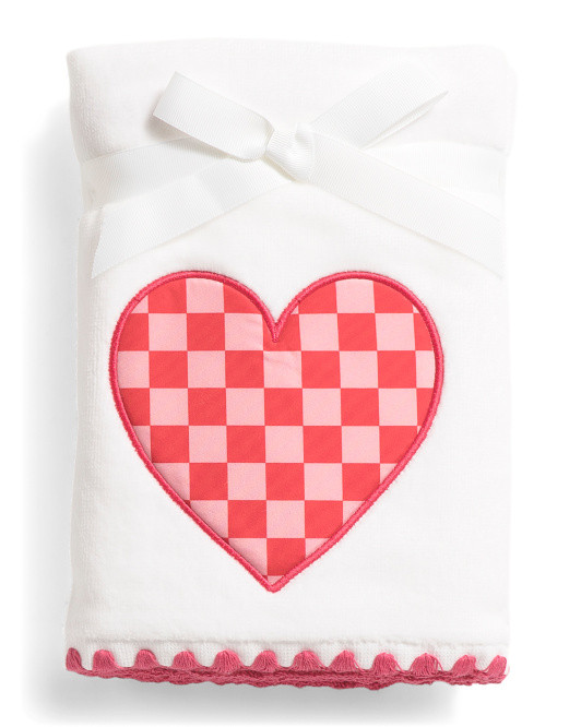 Set Of 2 Checkered Hearts Hand Towels | TJ Maxx