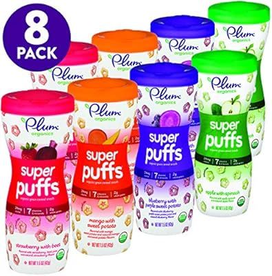 Plum Organics Super Puffs Variety Pack, 1.5 Ounce (Pack of 8) | Amazon (US)