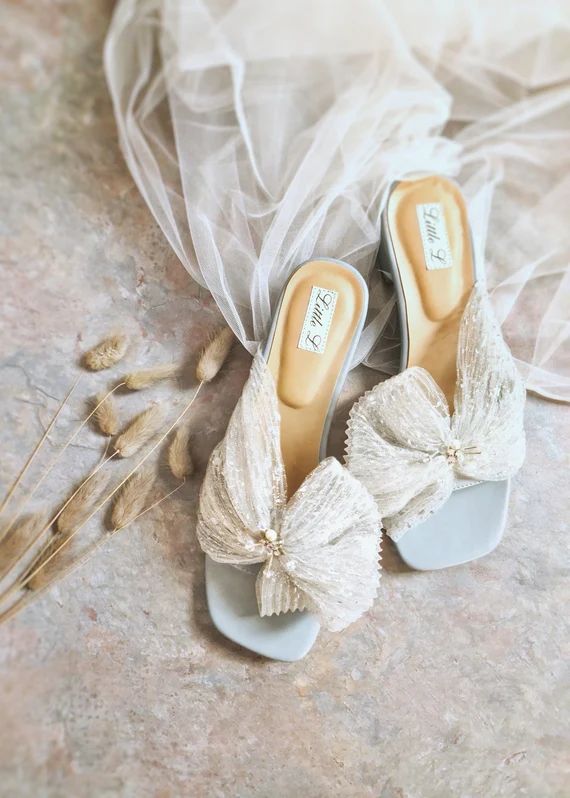Wedding Shoes  Wedding Slippers Grey Sandals Bridal Sequin | Etsy | Etsy (US)