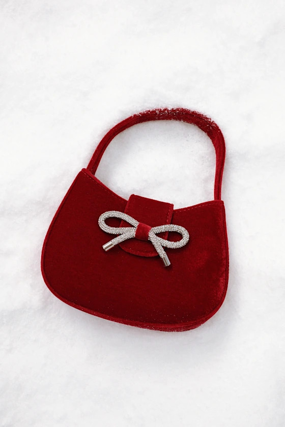 Bowden Dark Red Velvet Mini Handbag | Lulus