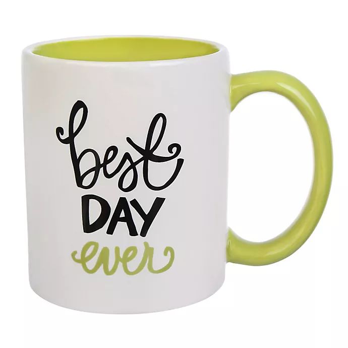 Formations "Best Day Ever" Mug in White/Green | Bed Bath & Beyond