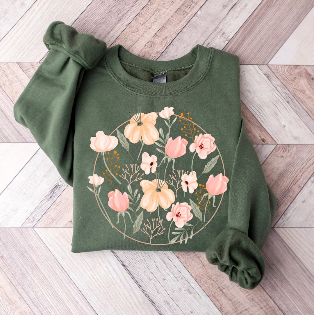Wildflowers Sweatshirt, Wildflower Tshirt, Mothers Day Gift, Flower Shirt, Gift for Women, Ladies... | Etsy (US)