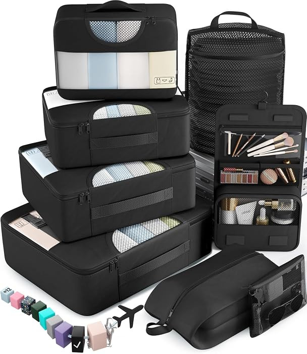Veken 10 Set/8 Set Packing Cubes for Travel Essentials, Suitcase Organizer Bags in 4 Sizes, Carry... | Amazon (US)
