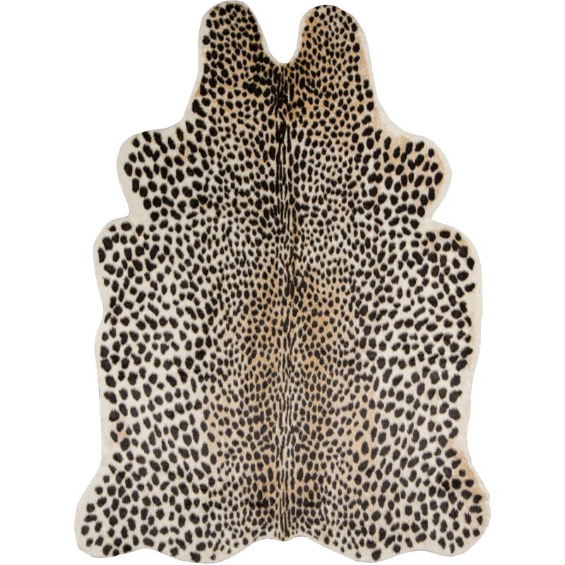 Erin Gates by Momeni Acadia Animal Print Faux Cowhide 5'3" x 7'10" Black/White/Brown Area Rug & R... | Wayfair North America