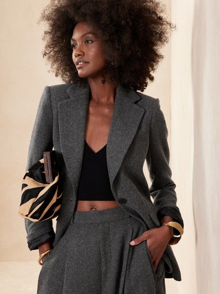 Sculpted Herringbone Blazer | Banana Republic (US)