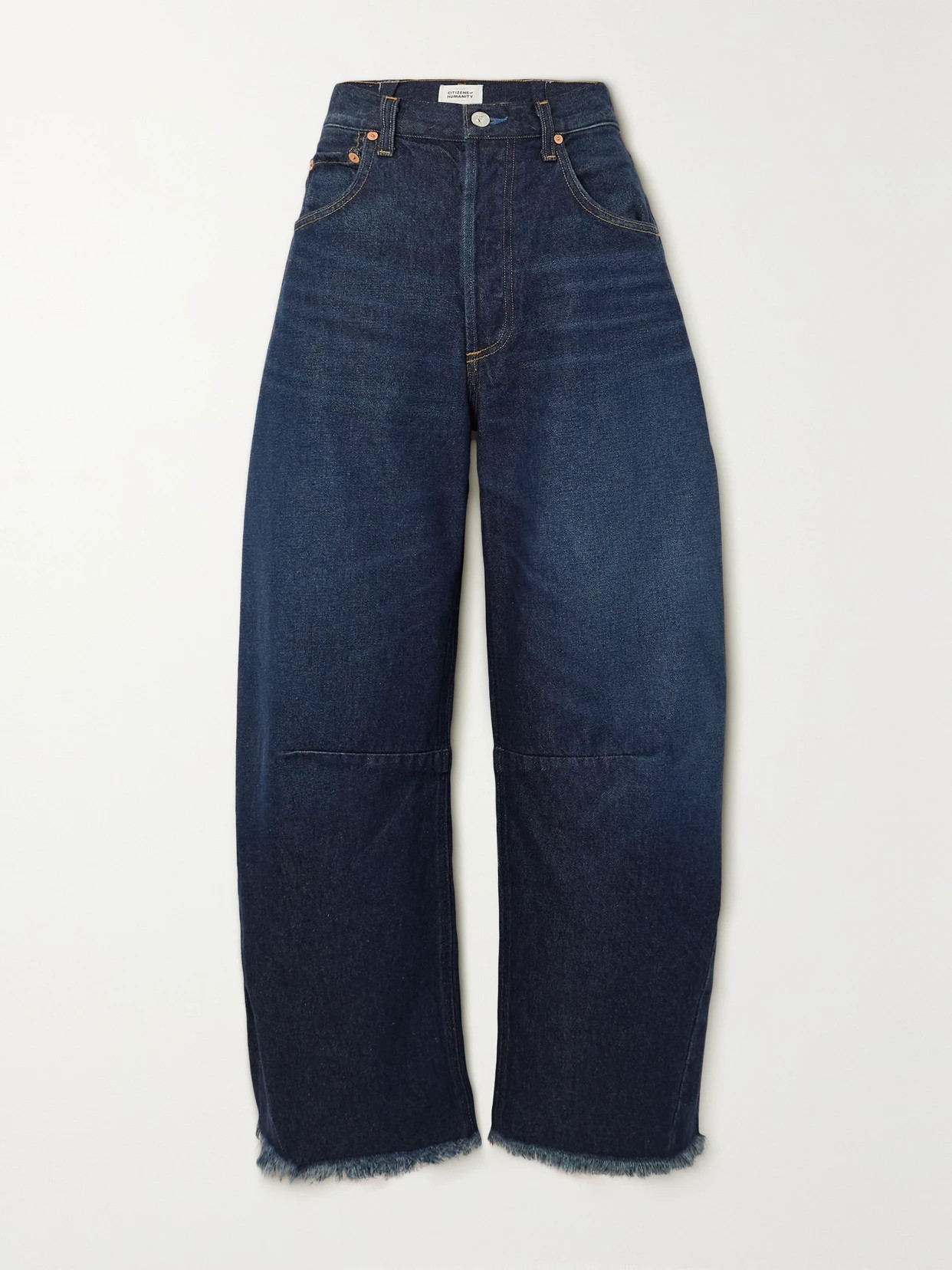 Citizens of Humanity - Horseshoe Frayed High-rise Wide-leg Jeans - Blue | NET-A-PORTER (US)