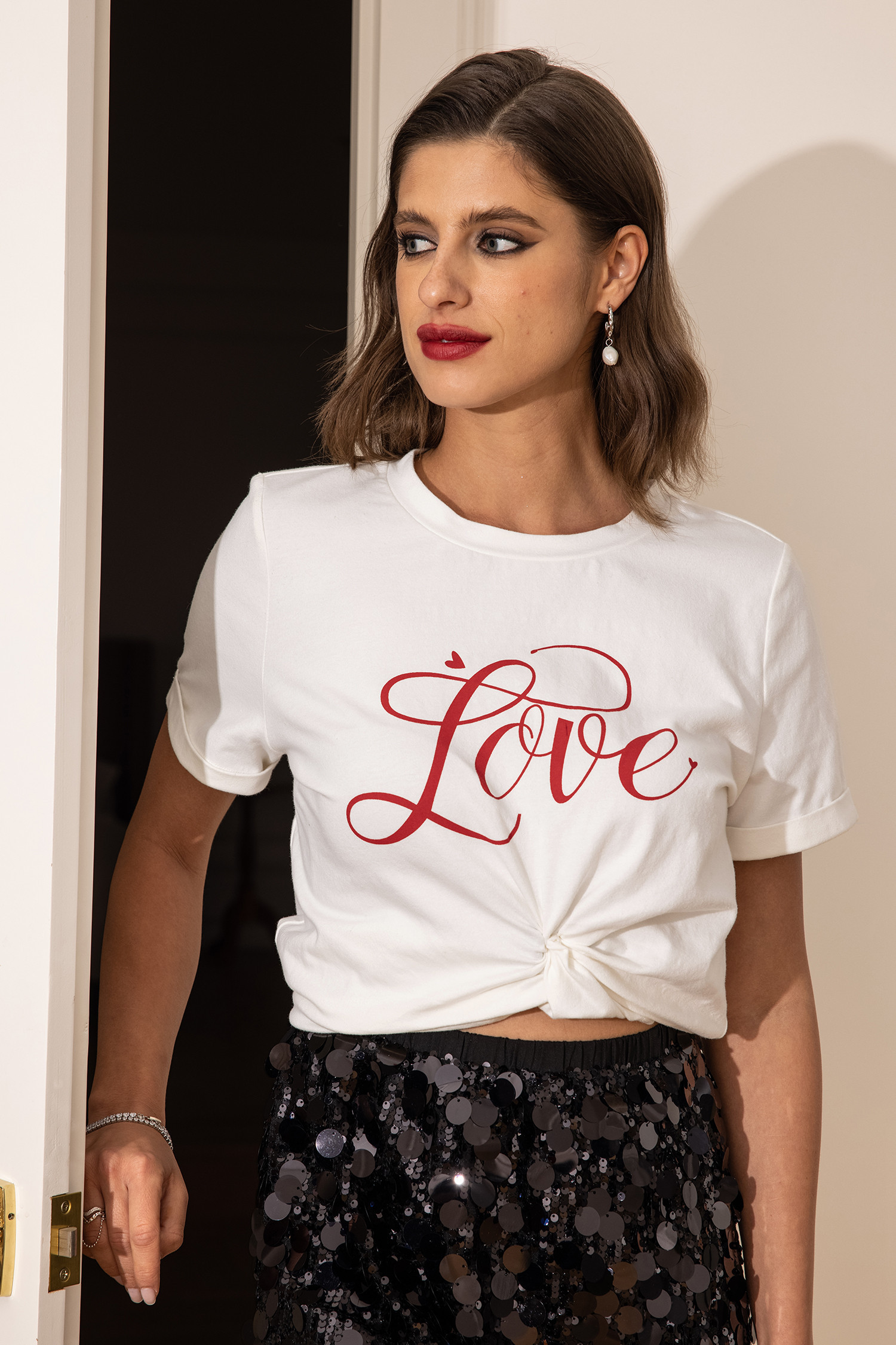 White Round Neck Basic Tee - M | Cupshe US