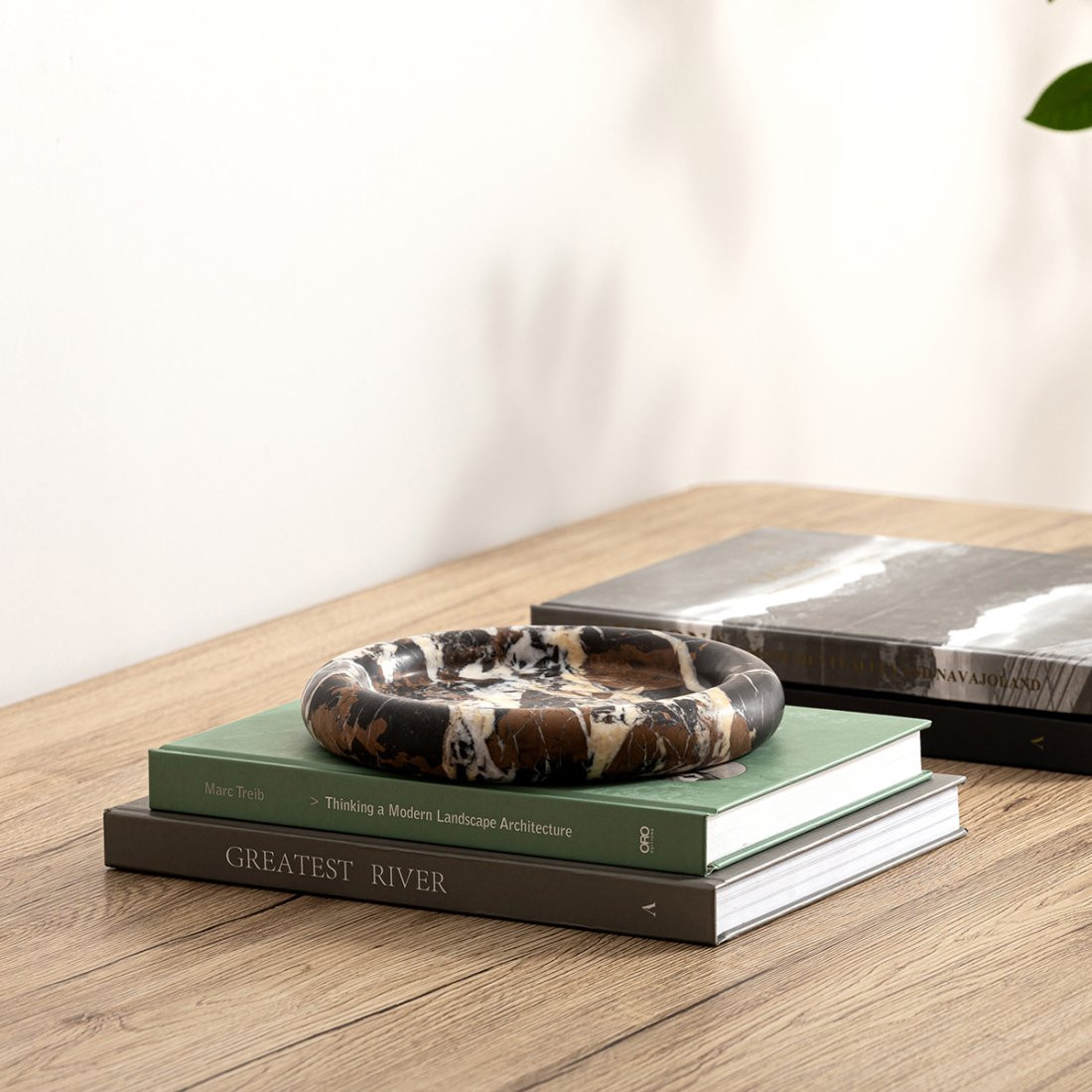 Fez Round Black Gold Marble Jewelry Dish - Black Gold | Eternity Modern