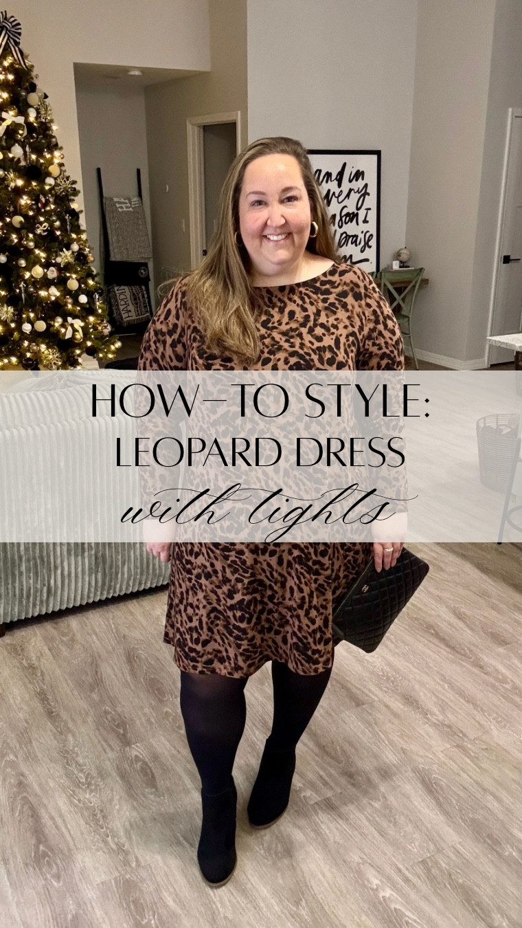 It’s hardly been cold enough to wear this outfit, but I did it anyways!  

Pair a printed dress with tights for a classic look. 

#rebekahelizstyle 

#LTKPlusSize #LTKFindsUnder50