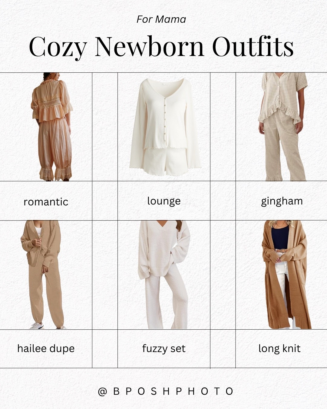 Cozy outfits for maternity or newborn photos #maternity #newborn #newmama #photooutfits 