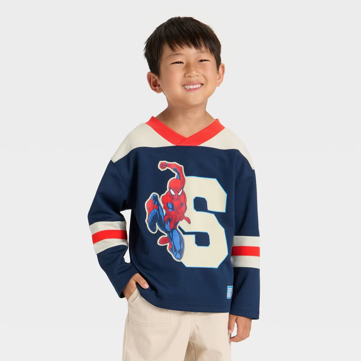 Toddler Boys' Marvel Spider-Man Hockey Jersey - Navy Blue | Target