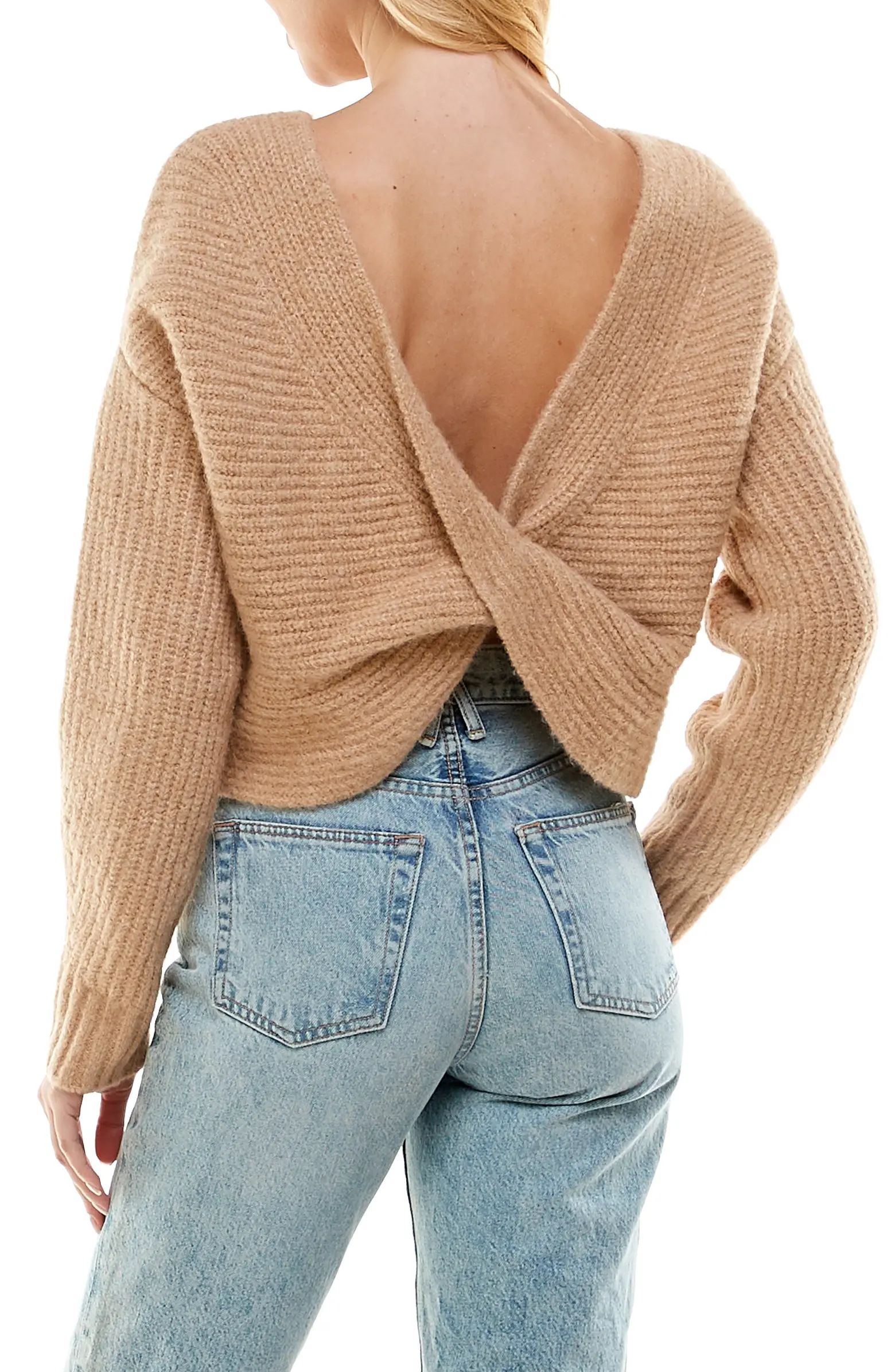 Fletcher Twist Back Knit SweaterWAYF | Nordstrom