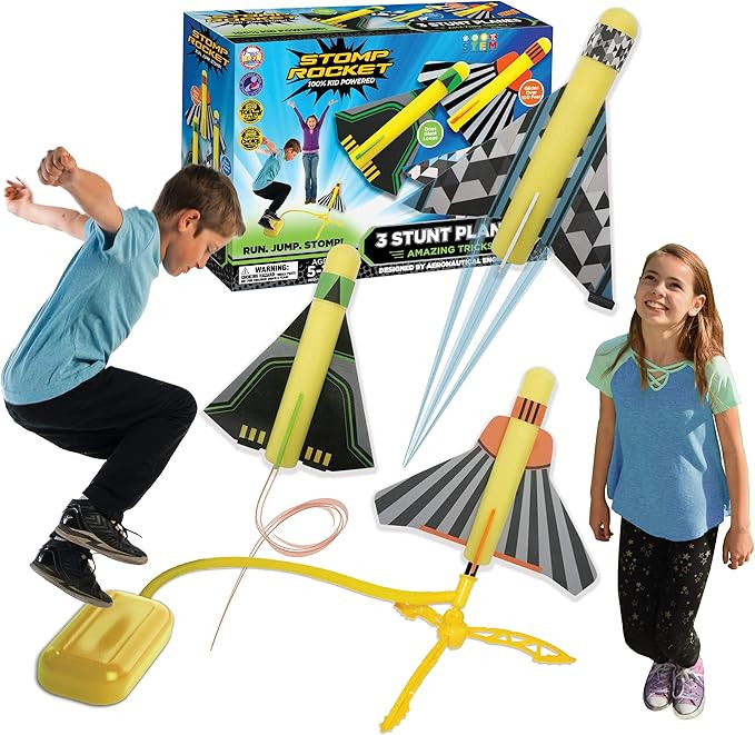 The Original Stomp Rocket Stunt Planes Launcher - 3 Foam Planes and Toy Air Rocket Launcher - Out... | Amazon (US)