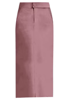 Faux Suede Midi Column Skirt | Eloquii