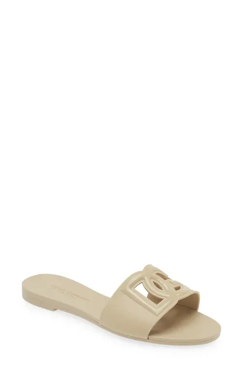 Dolce&Gabbana Bianca Interlock Slide Sandal in Beige at Nordstrom, Size 11Us | Nordstrom