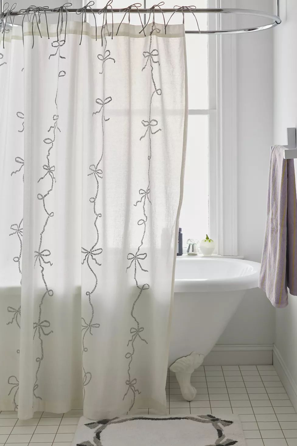 Lacey Bows Shower Curtain | Urban Outfitters (US and RoW)