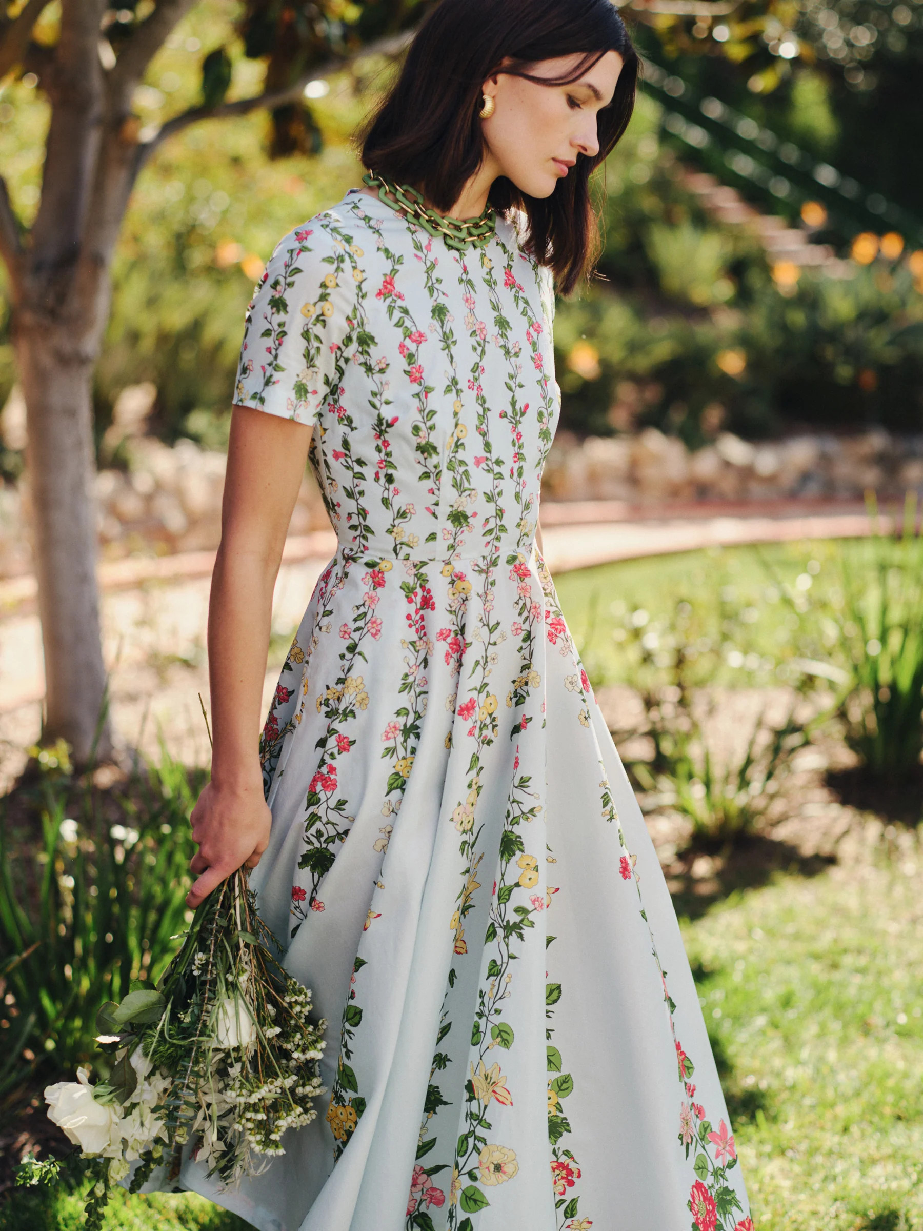 Lt_Blue/Multi Floral Medley Ray Grace Dress | Women's Dresses | J.McLaughlin | J.McLaughlin