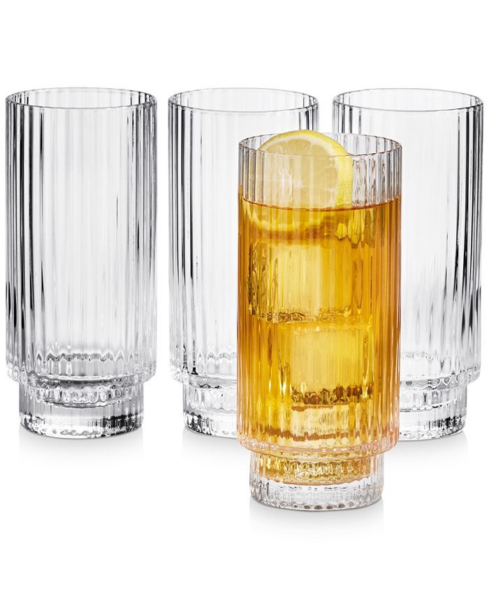 Fluted Highball Glasses, Set of 4, Created for Macy's | Macys (US)